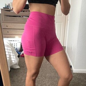 Gymshark Women's Pink High-Waisted Shorts